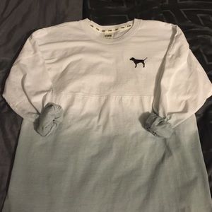 NWOT VS PINK Grey Ombré Varsity Top