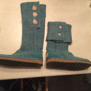 Tall teal knit uggs limited edition