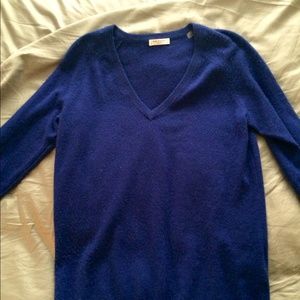 Equipment Cashmere Blue V-neck Women's  Sweater