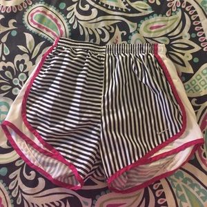 black and white stripe Nike shorts