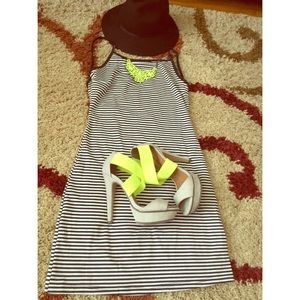 Black & white striped dress