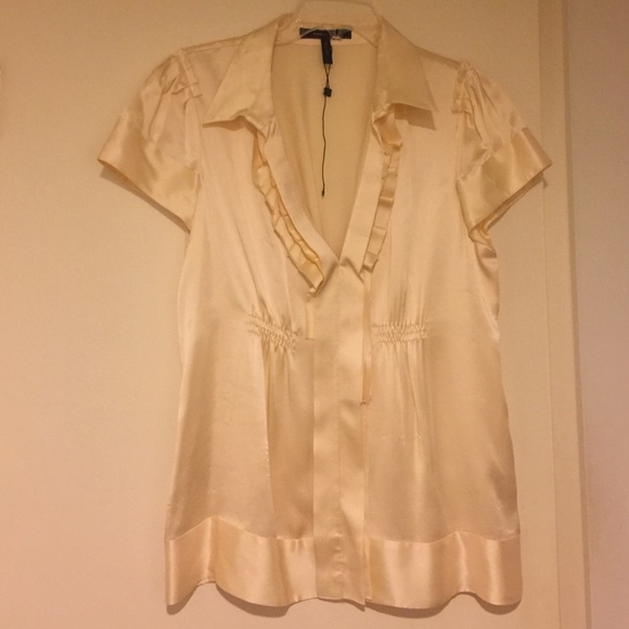 BCBG light yellow/ gold shirt