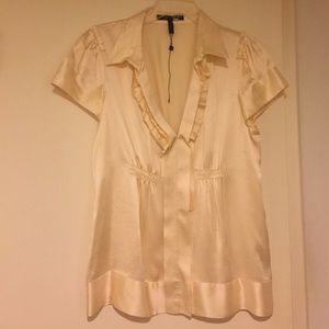 BCBG light yellow/ gold shirt
