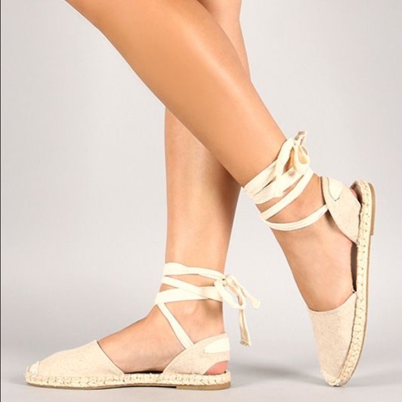 Lace up Espadrille Flats