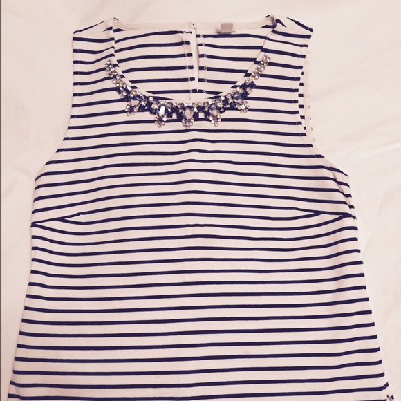 Jcrew striped shirt with embellished collar