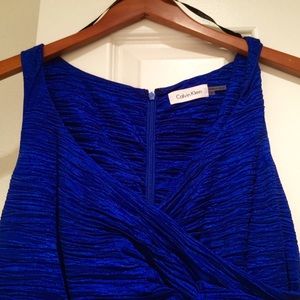 Calvin Klein Metallic Blue Dress Sz 4