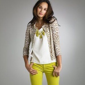 J Crew Leopard Print Cardigan