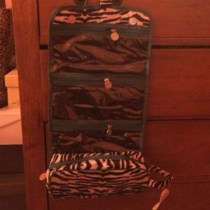 Zebra print hanging jewelry organizer