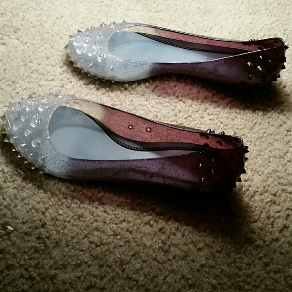 Wet Seal Glitter Spiky Gel Shoes