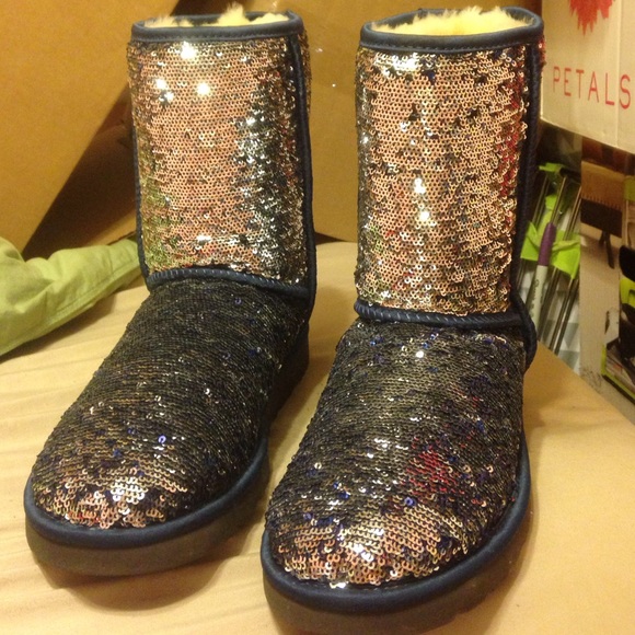 Sequin navy blue and and silver ugg Australia