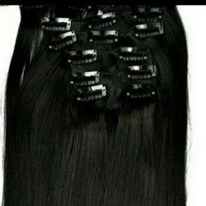 7 pc Black Clip In Hair Extension