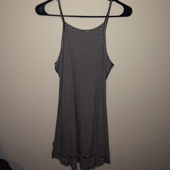 Tillys halter black and wile stripped dress