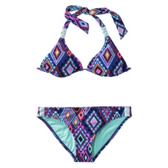 Xhiliration Geometric / Tribal Bikini Top