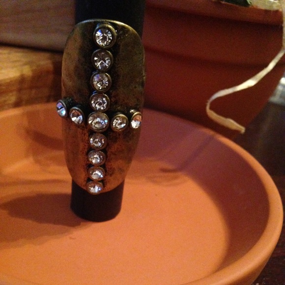 Fashion gold stretch cross ring - Picture 3 of 3