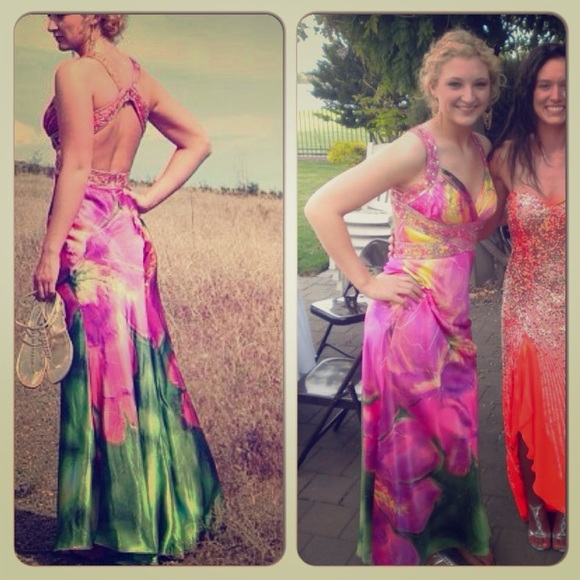 Formal floral floor-length gown