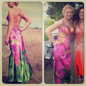 Formal floral floor-length gown