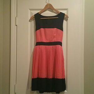 Ruche Monteau coral navy party bridesmaid dress