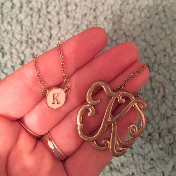 Monogrammed "K" Necklace Bundle