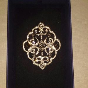 Swarovski Large Brooch w/ Skulls