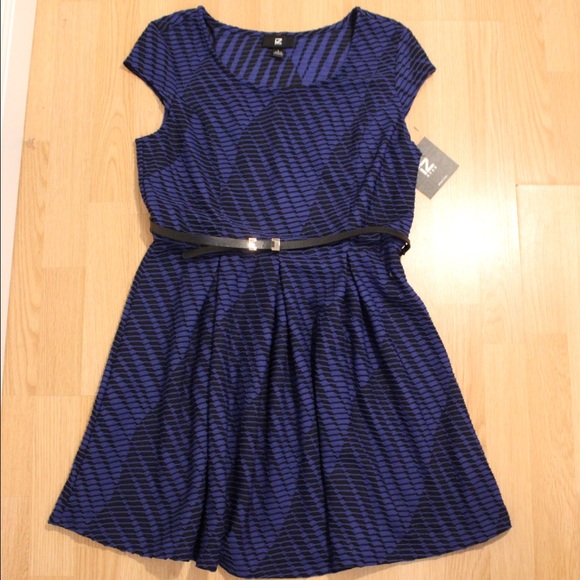 Black & Blue Skater Dress w/ Dress