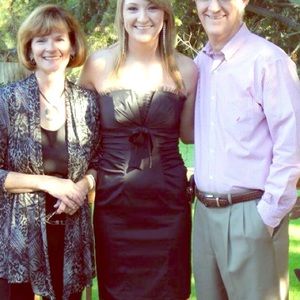 Formal black, strapless fitted dress