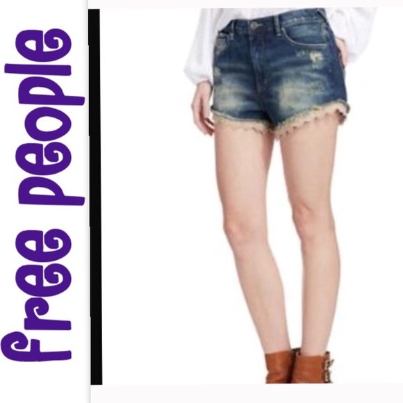Free People Pants - Free People Dark Lace Trimmed Shorts