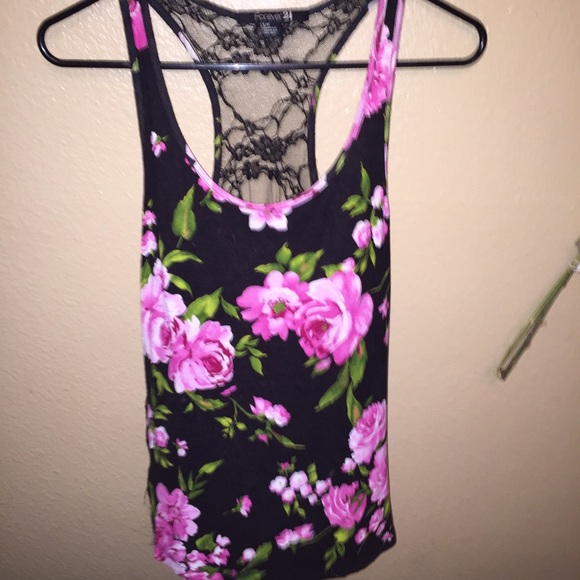Floral Tank with lace back