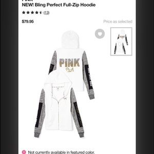 PINK Bling Full-Zip Hoodie. Brand new with tags