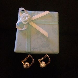 Goldtone initial earrings