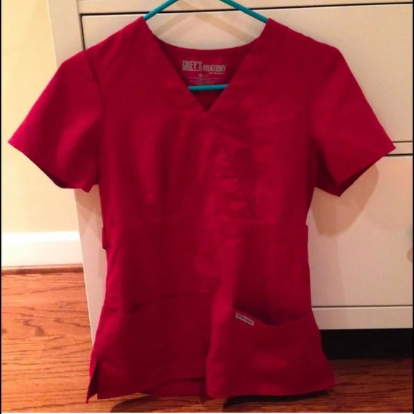 Greys Anotomy Scrub Red XS