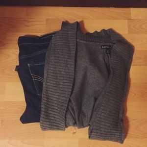 Grey Knitted Express Cardigan