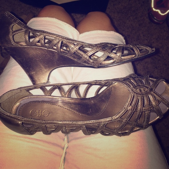 Copper bronze summer heels