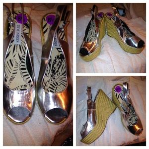 Silver Steve Madden Wedges