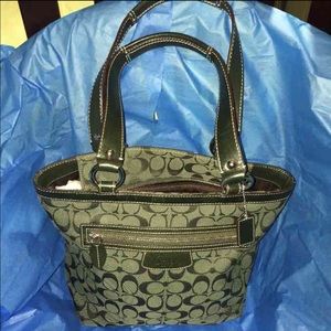 Beautiful dark green coach tote