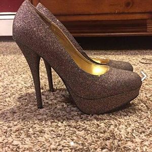 Rose gold sparkly heels