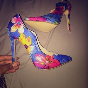 Flower Print Heels