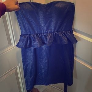 Love Culture Metallic Blue Dress