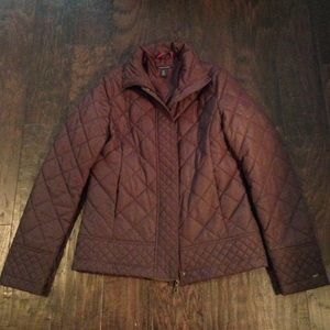 Brown quilted coat from Tommy Hilfiger.