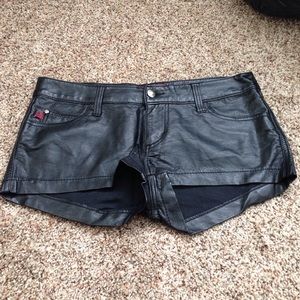 Leather shorts
