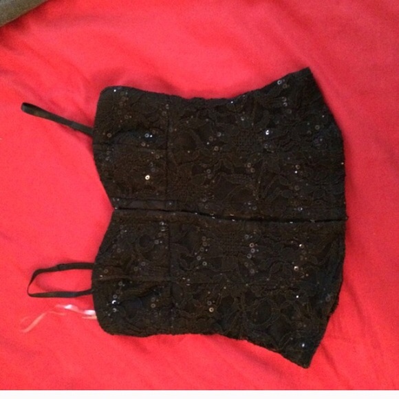 Black sequence top