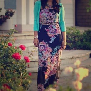 Paisley black maxi dress