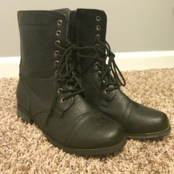 Black combat boots