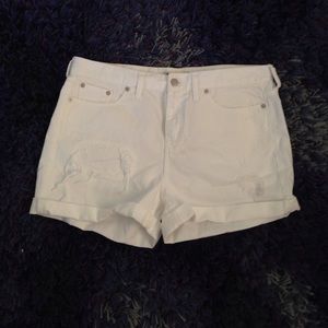 White denim shorts