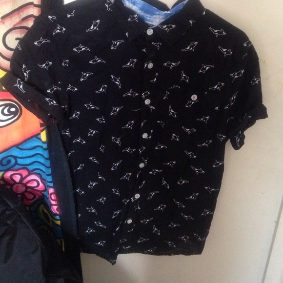 Whale Button Up Pacsun - Picture 1 of 2
