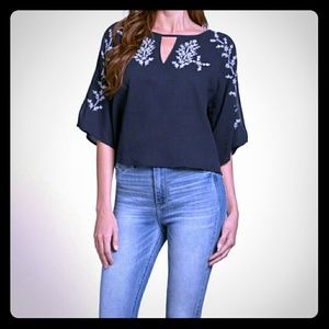 Hollister Navy boho top!