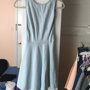 Ponte Sleeveless Skater Dress in Ice Baby Blue