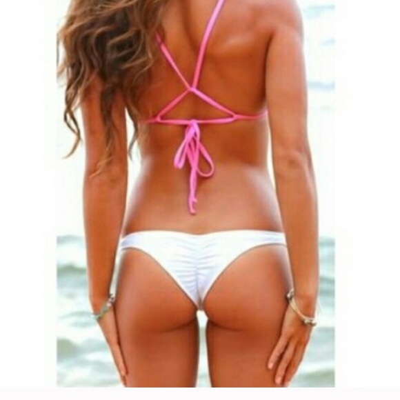 White cheeky swimsuit bottoms size s
