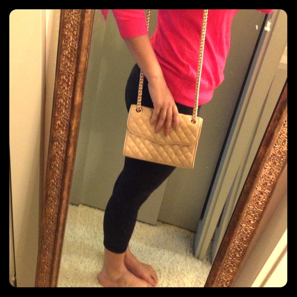 Rebecca Minkoff mini quilted crossbody bag -beige