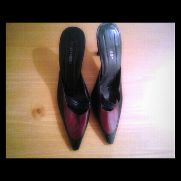 Open back and chisel toe heels