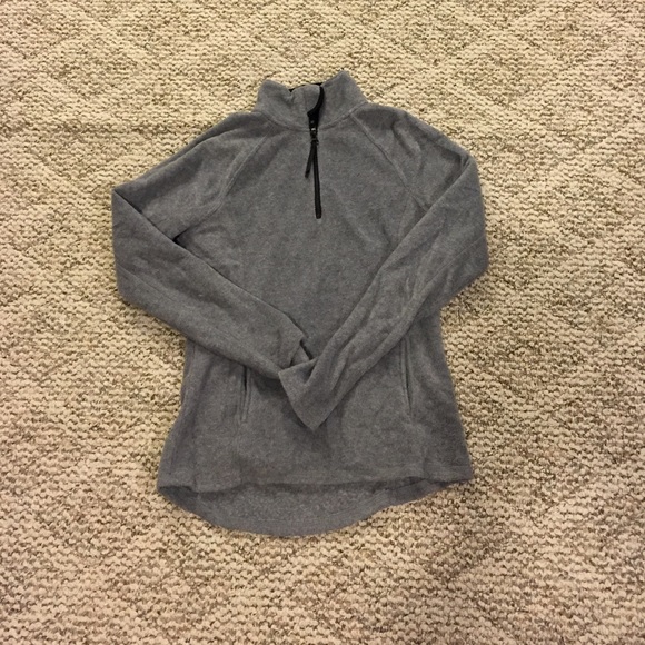 Gray fleece quarter zip up jacket
